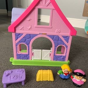 Little People pink barn set